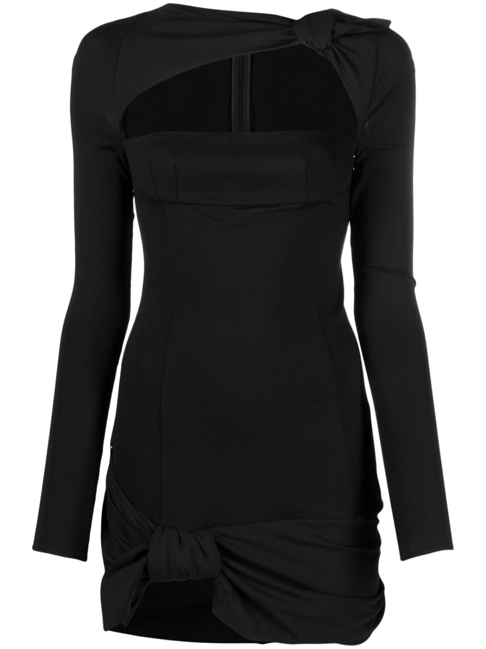 The Attico Donnie open-front minidress - Black von The Attico