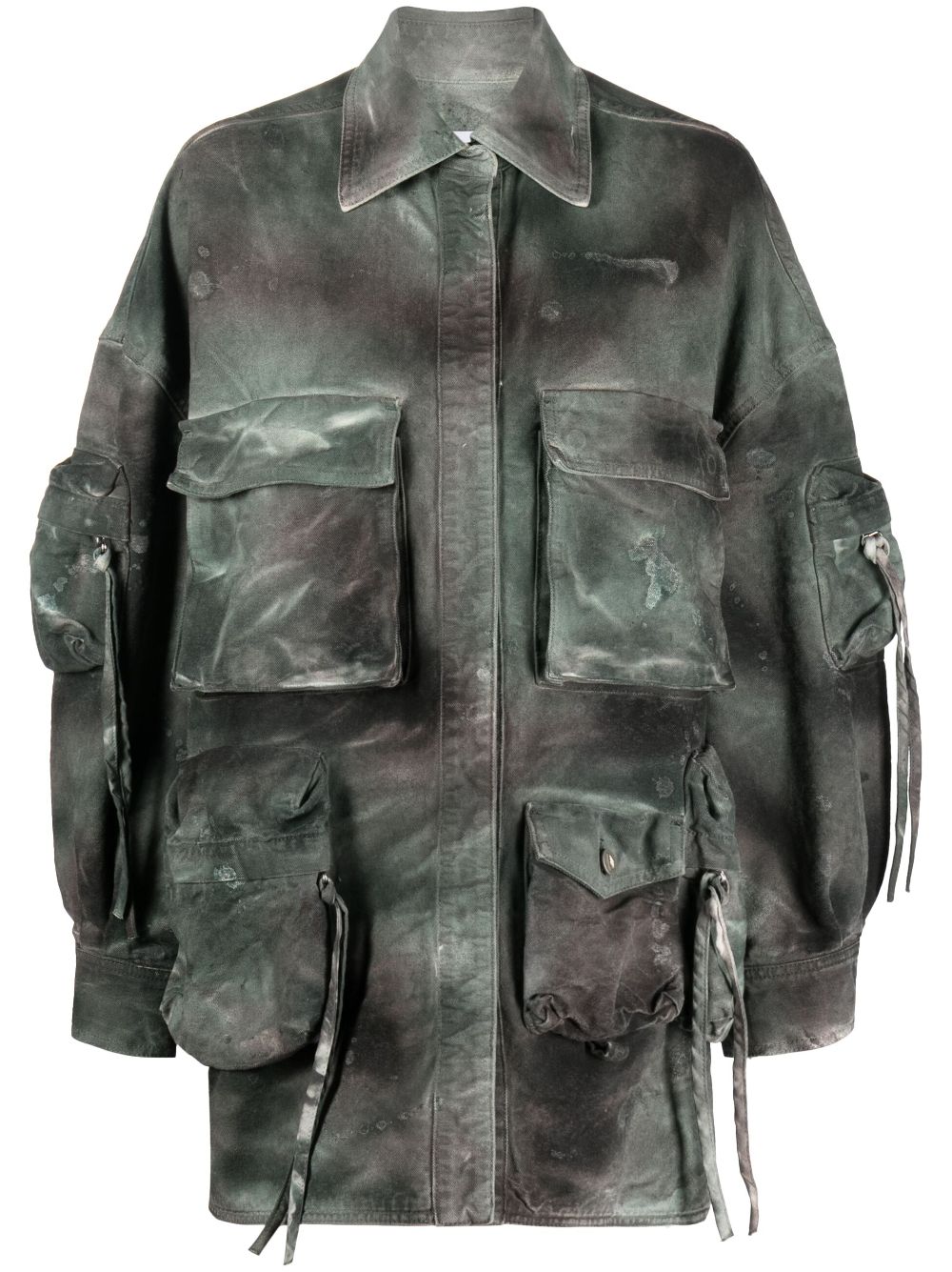 The Attico Fern distressed denim jacket - Green von The Attico