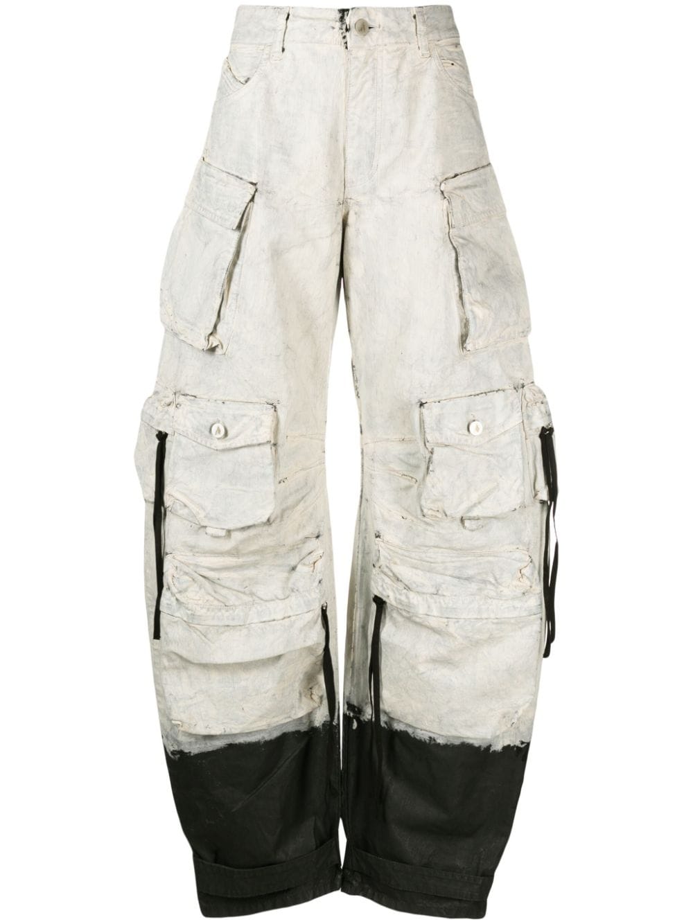 The Attico Fern painted wide-leg jeans - White von The Attico