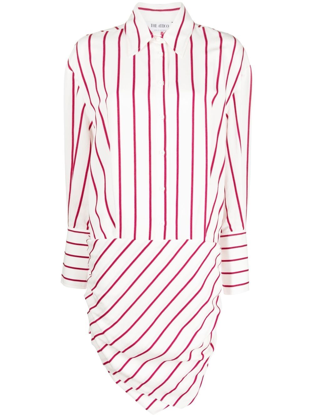 The Attico Hatty striped draped dress - White von The Attico