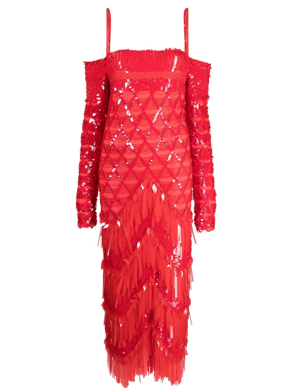 The Attico Jada sequin-design midi dress - Red von The Attico