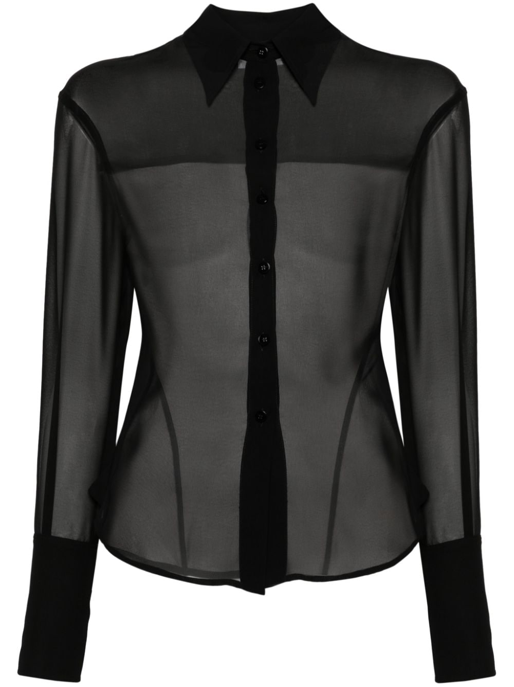 The Attico Lily chiffon shirt - Black von The Attico