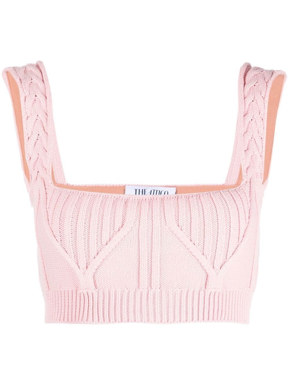 The Attico Miles ribbed-knit cropped top - Pink von The Attico