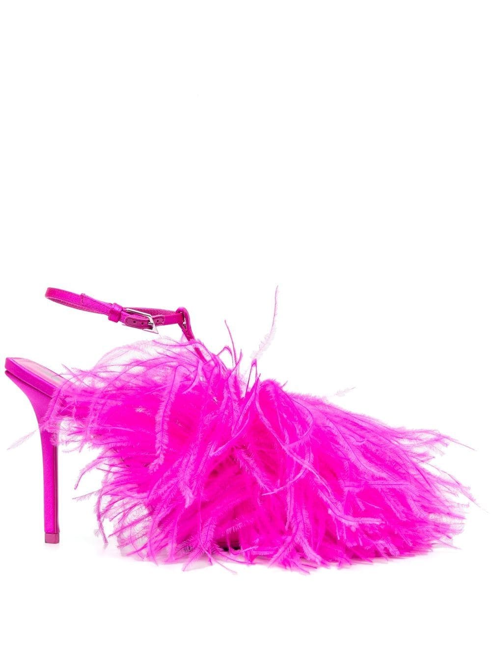 The Attico Sienna feather-trim sandals - Pink von The Attico