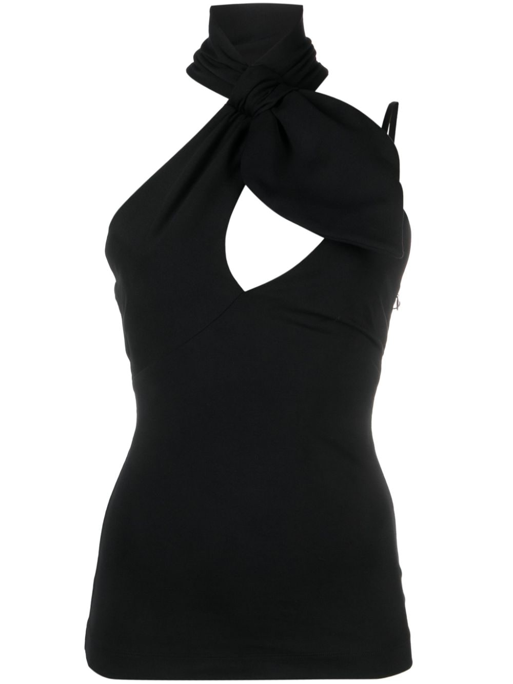 The Attico Tina crossover-neck top - Black von The Attico