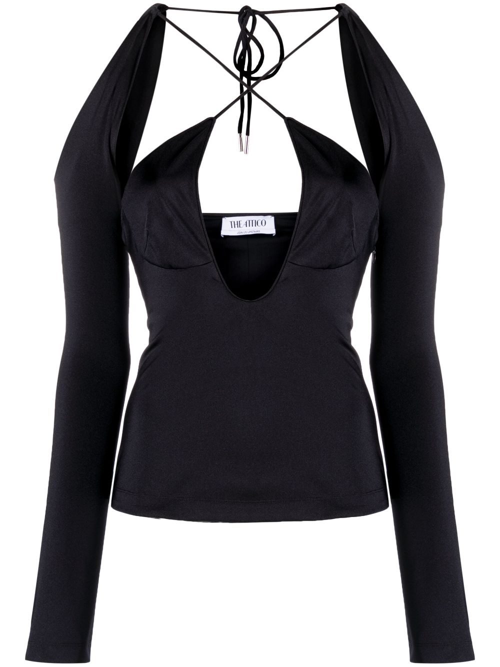 The Attico Zane cut-out top - Black von The Attico