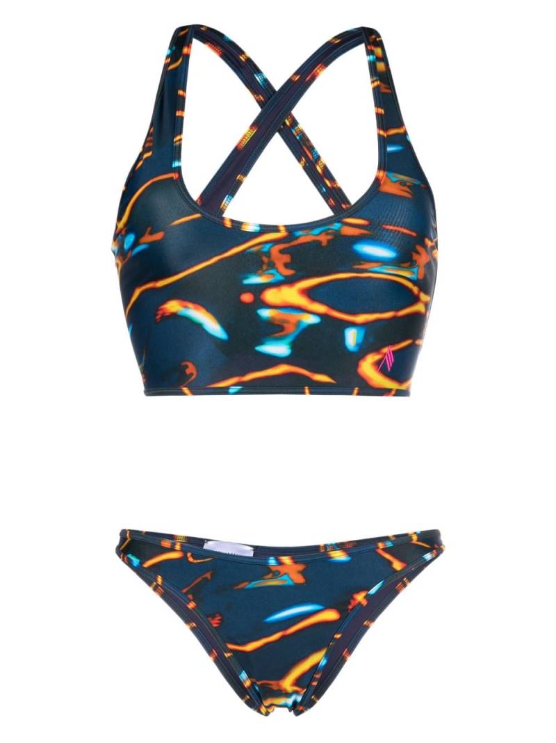 The Attico abstract-print two-piece bikini set - Blue von The Attico