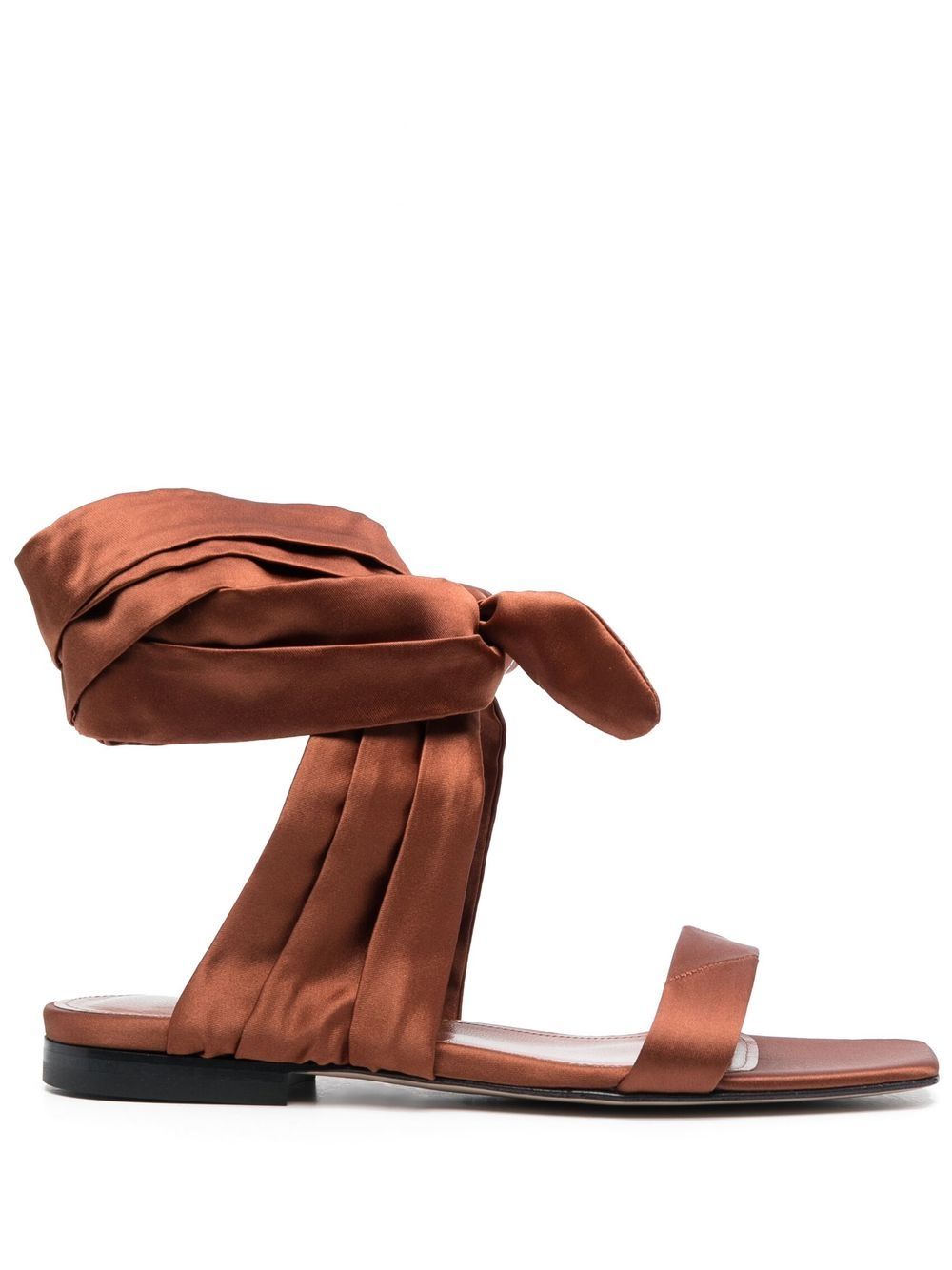 The Attico ankle-tie flat sandals - Brown von The Attico