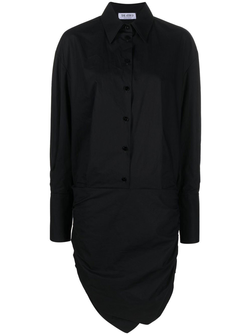 The Attico asymmetric-hem shirt dress - Black von The Attico