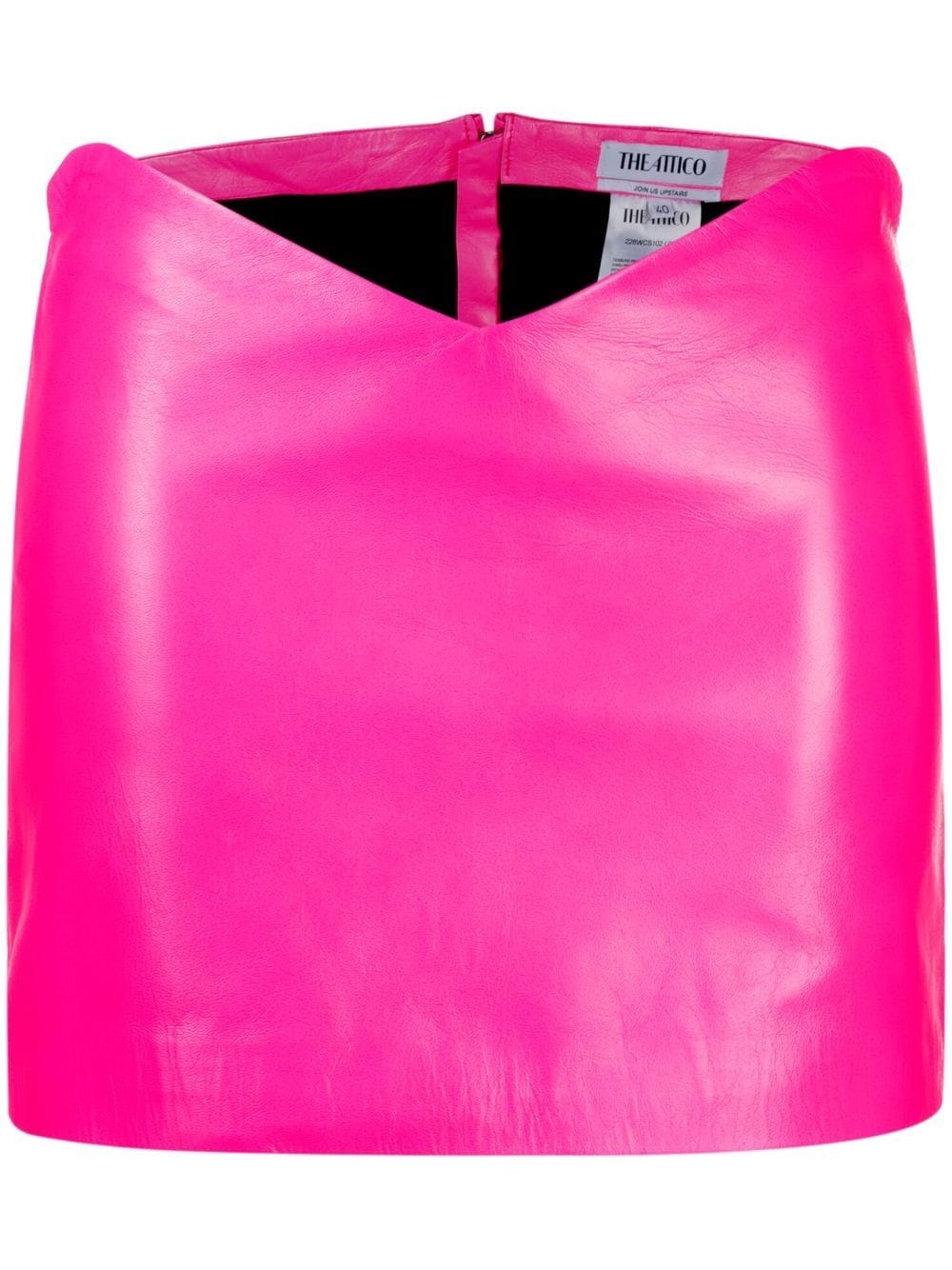 The Attico asymmetric leather pencil skirt - Pink von The Attico