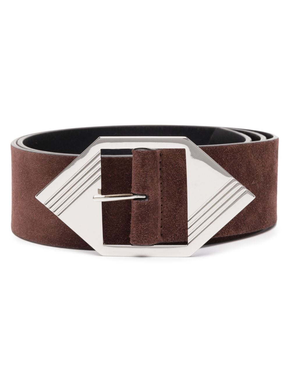 The Attico buckle-fastening suede belt - Black von The Attico