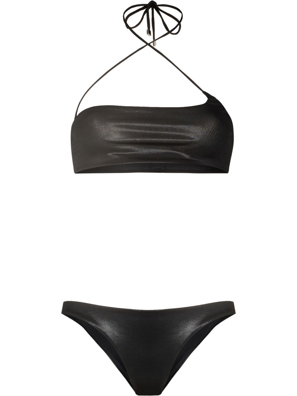 The Attico crossover-strap detail bikini set - Black von The Attico