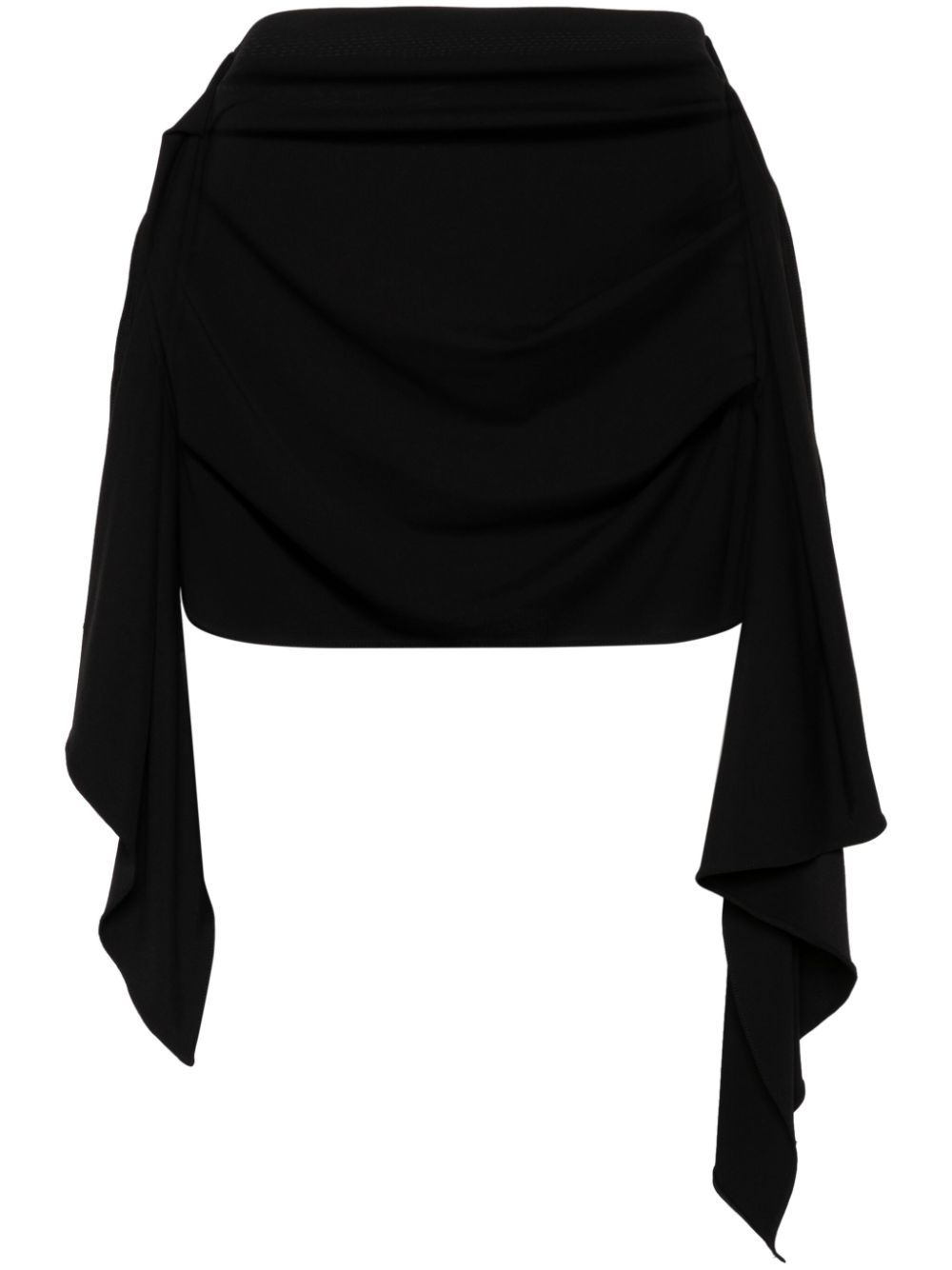 The Attico draped jersey mini skirt - Black von The Attico