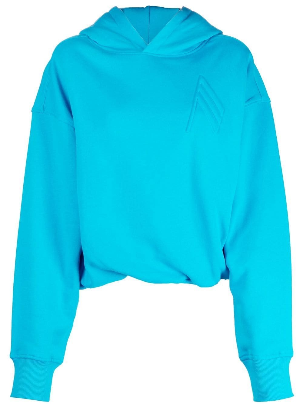 The Attico embossed-logo cotton hoodie - Blue von The Attico
