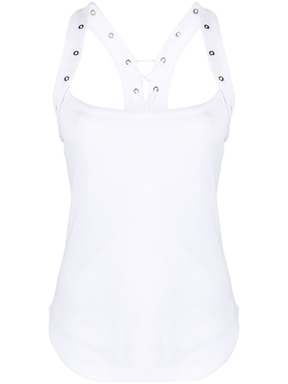 The Attico eyelet-embellished ribbed-knit tank top - White von The Attico