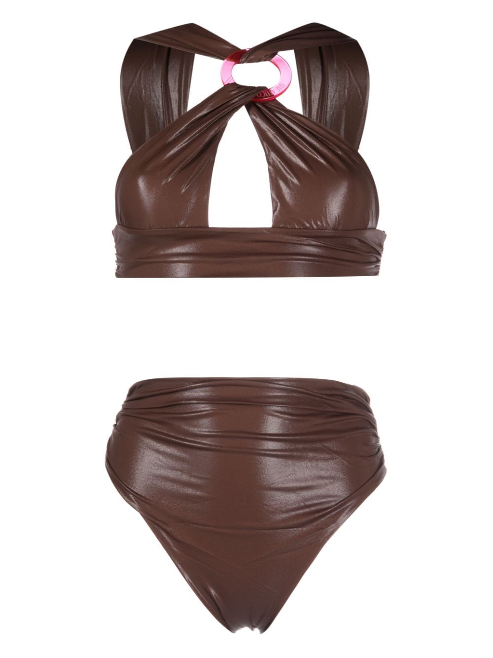 The Attico faux-leather bikini set - Brown von The Attico
