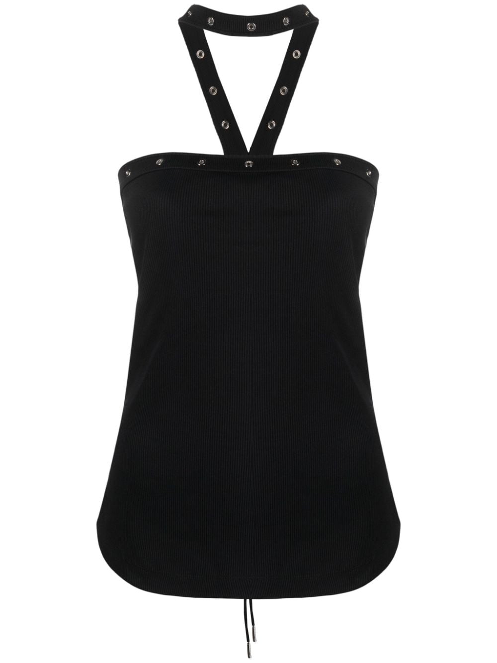 The Attico halterneck ribbed cotton tank top - Black von The Attico