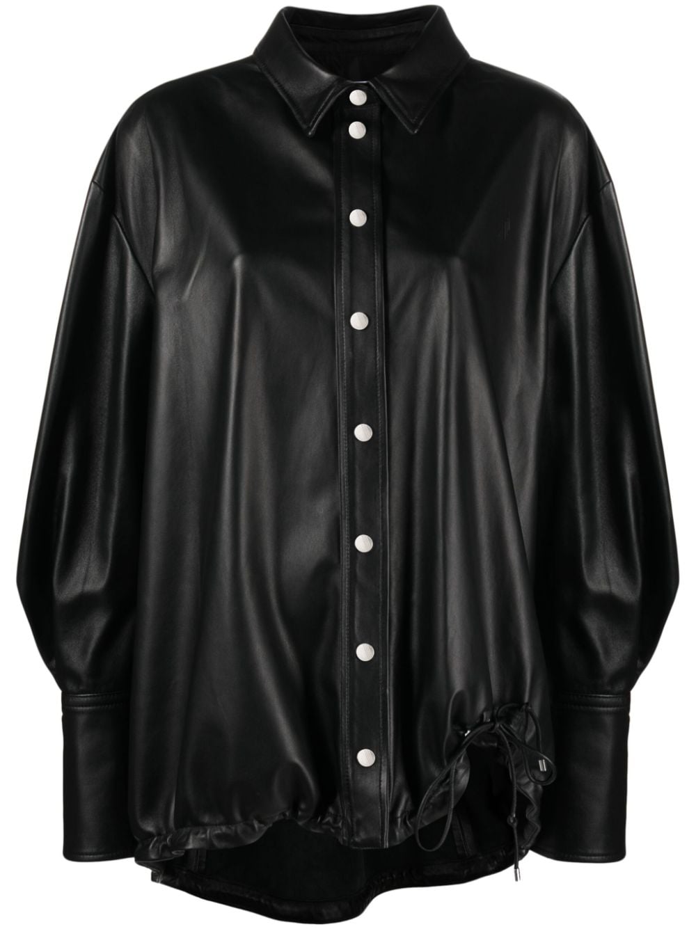 The Attico leather shirt jacket - Black von The Attico