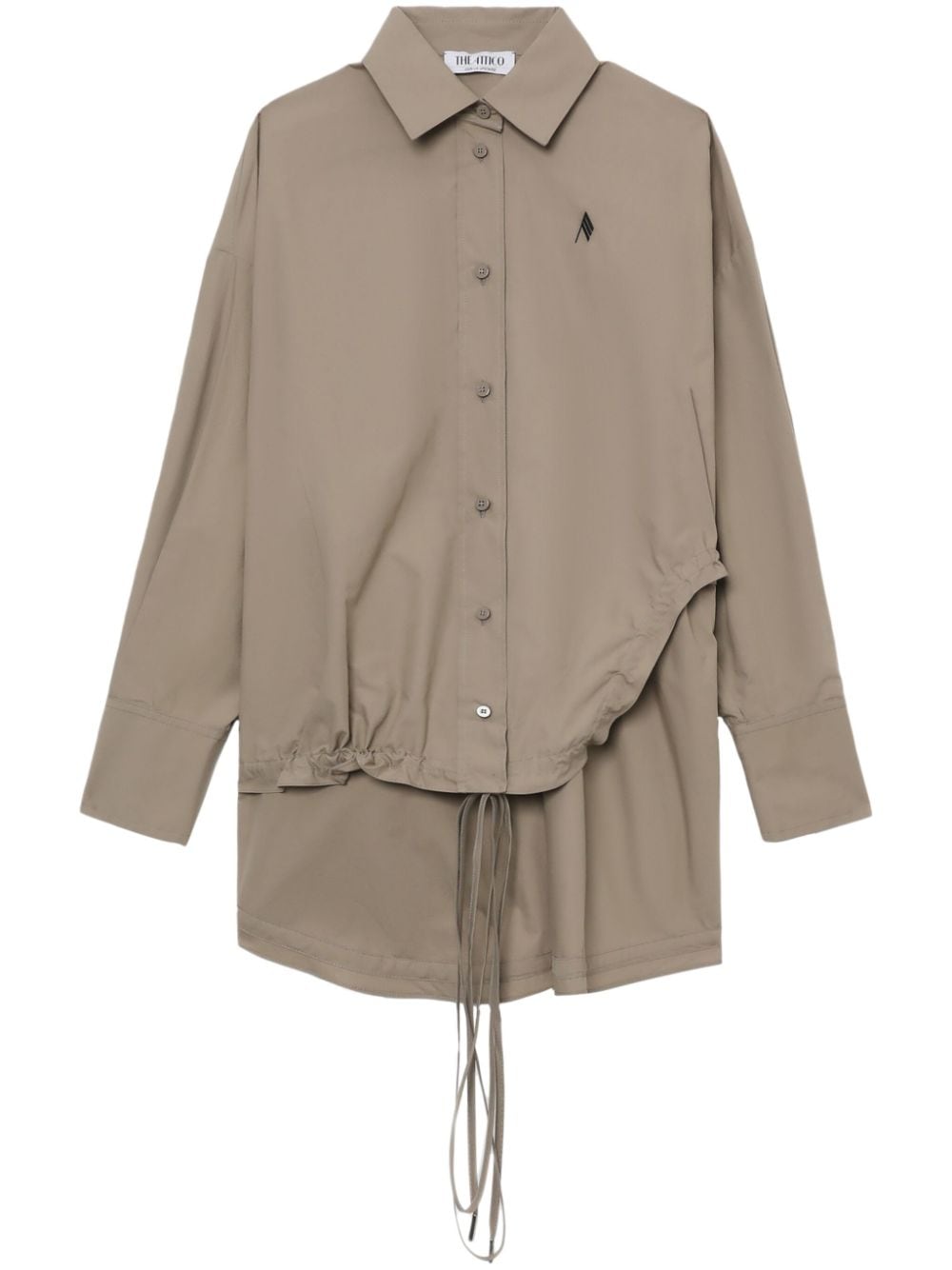 The Attico logo-embroidered asymmetric shirt - Neutrals von The Attico