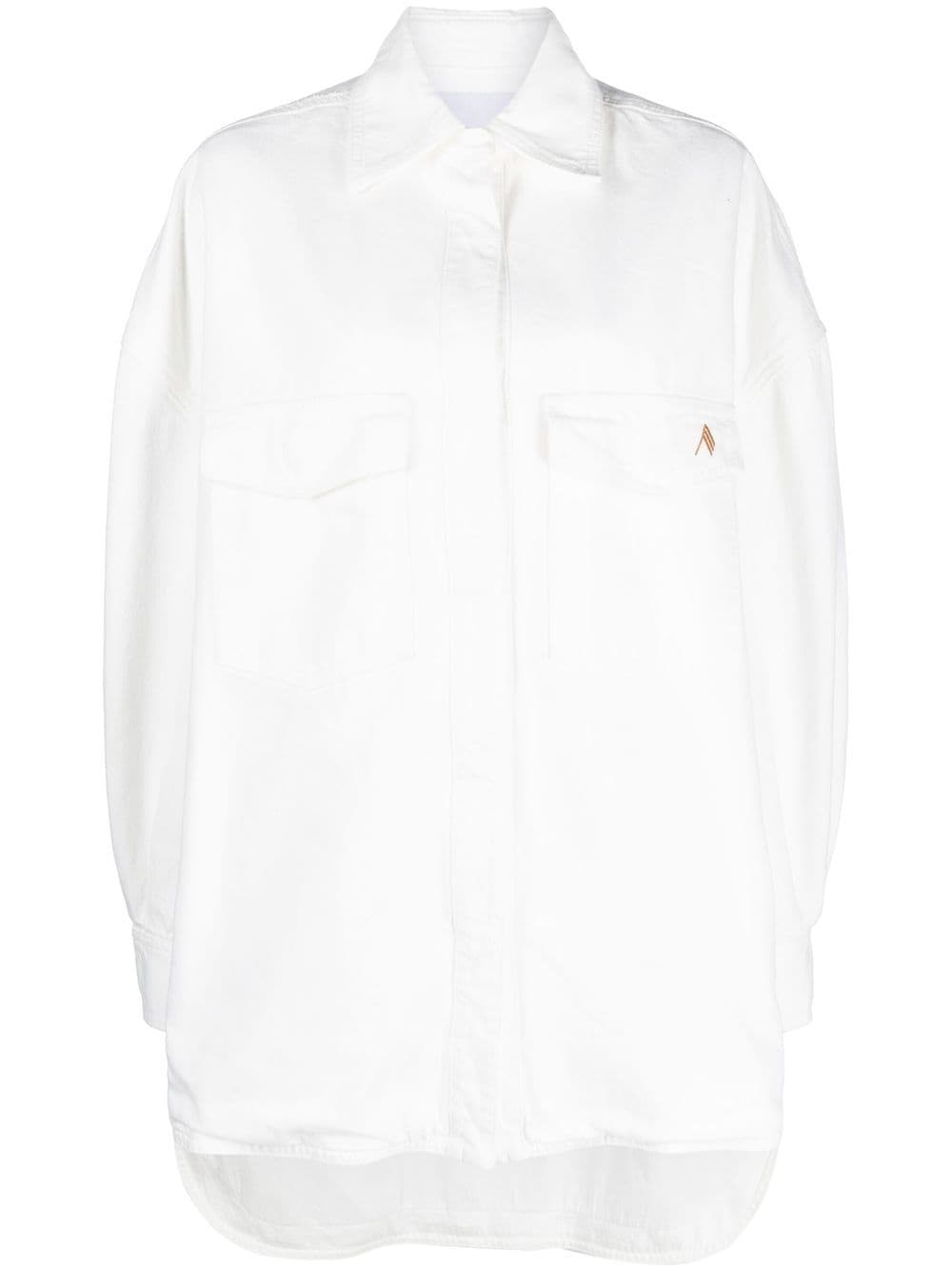 The Attico logo-embroidered shirt jacket - White von The Attico