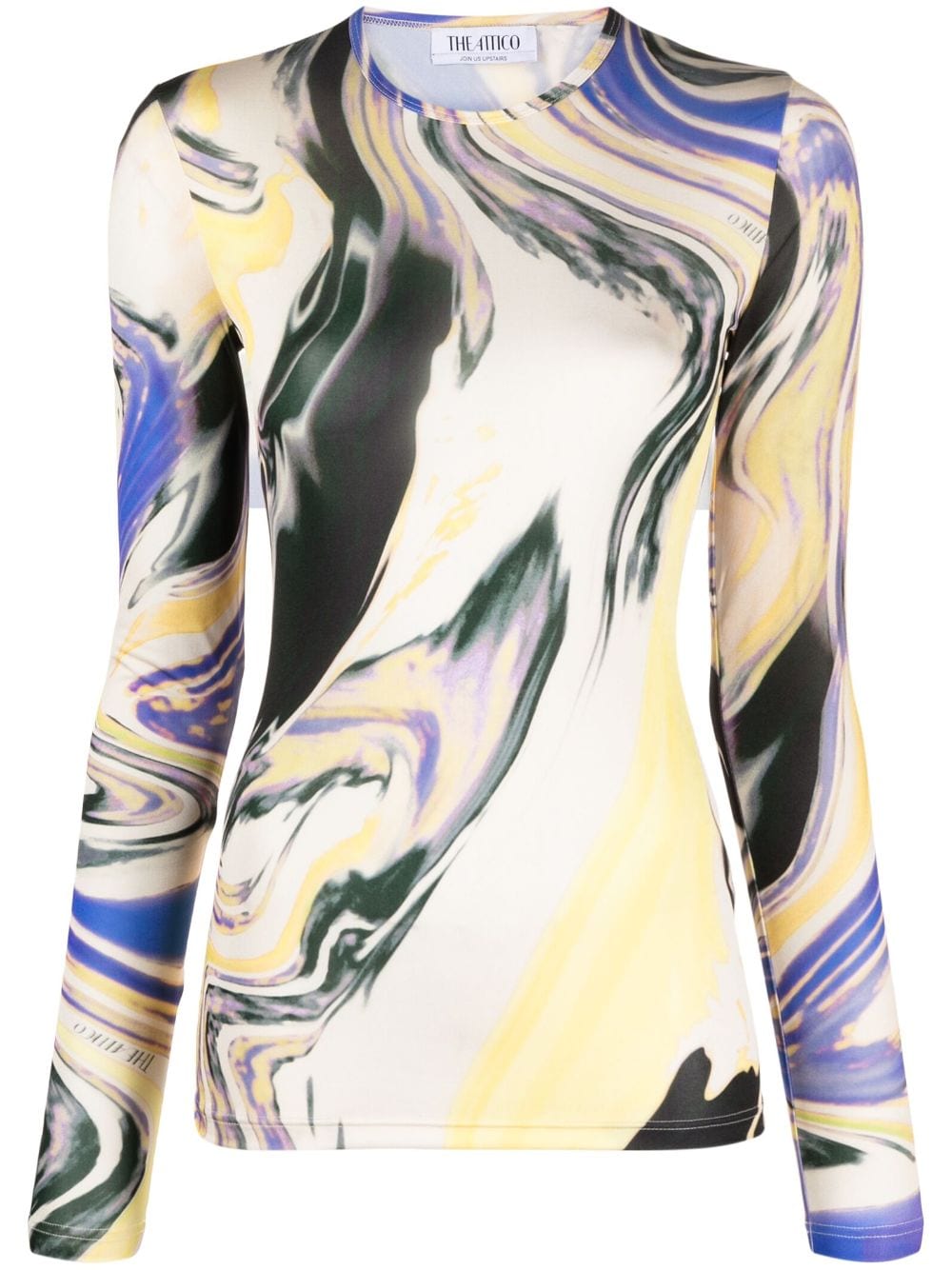 The Attico marbled-pattern long-sleeved T-shirt - Yellow von The Attico