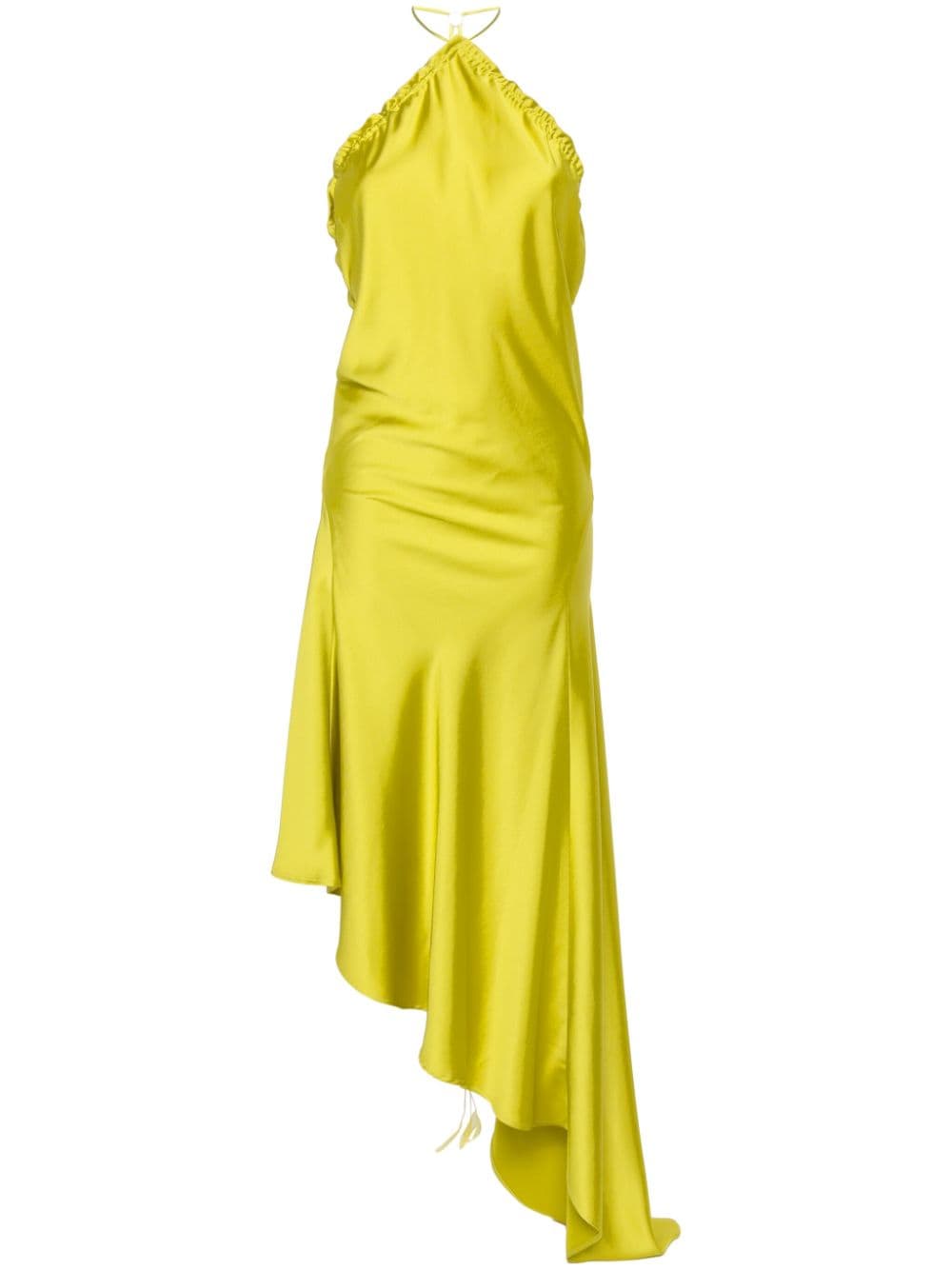 The Attico ruched satin midi dress - Yellow von The Attico