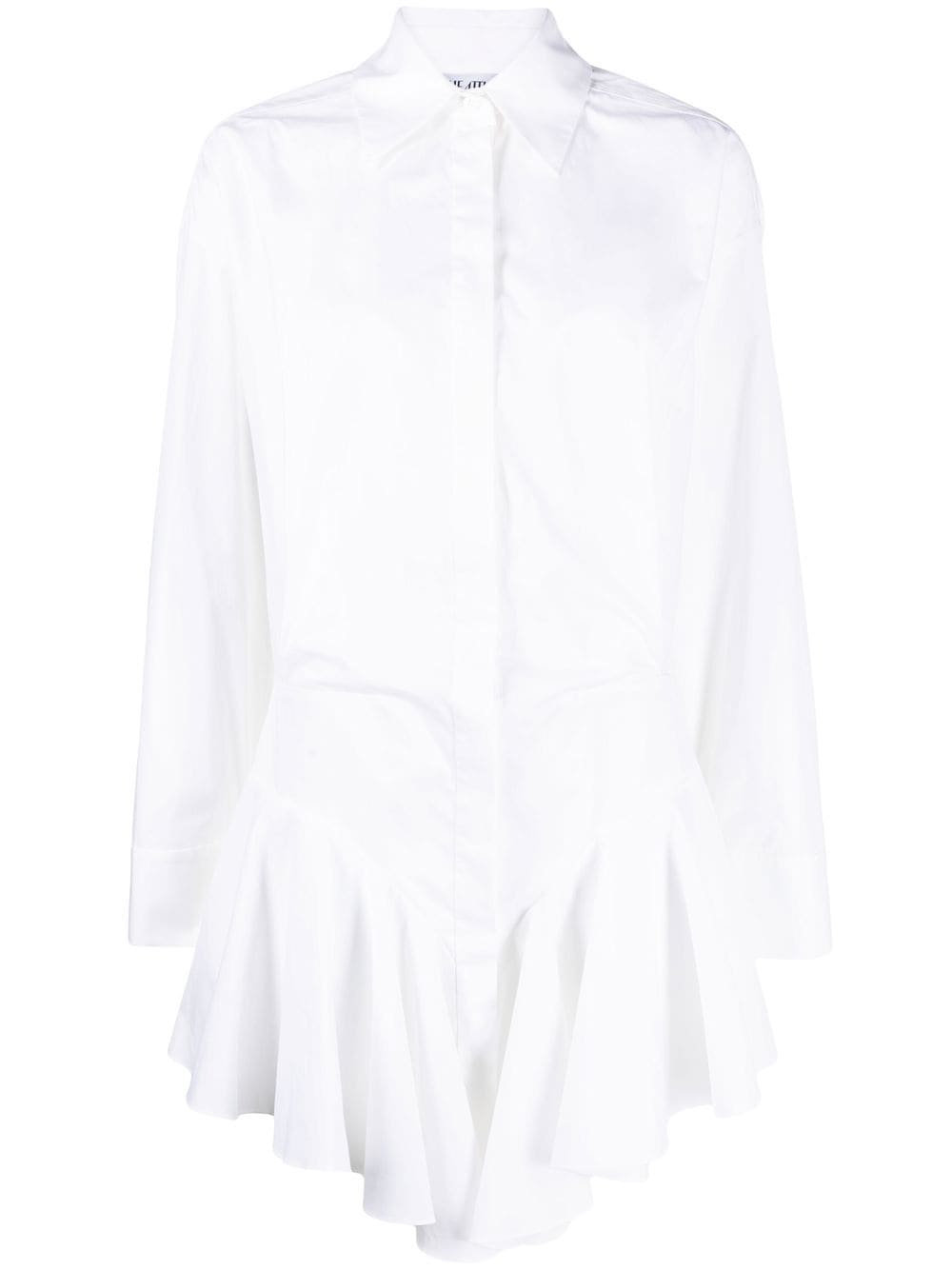 The Attico ruffled-trim shirt dress - White von The Attico