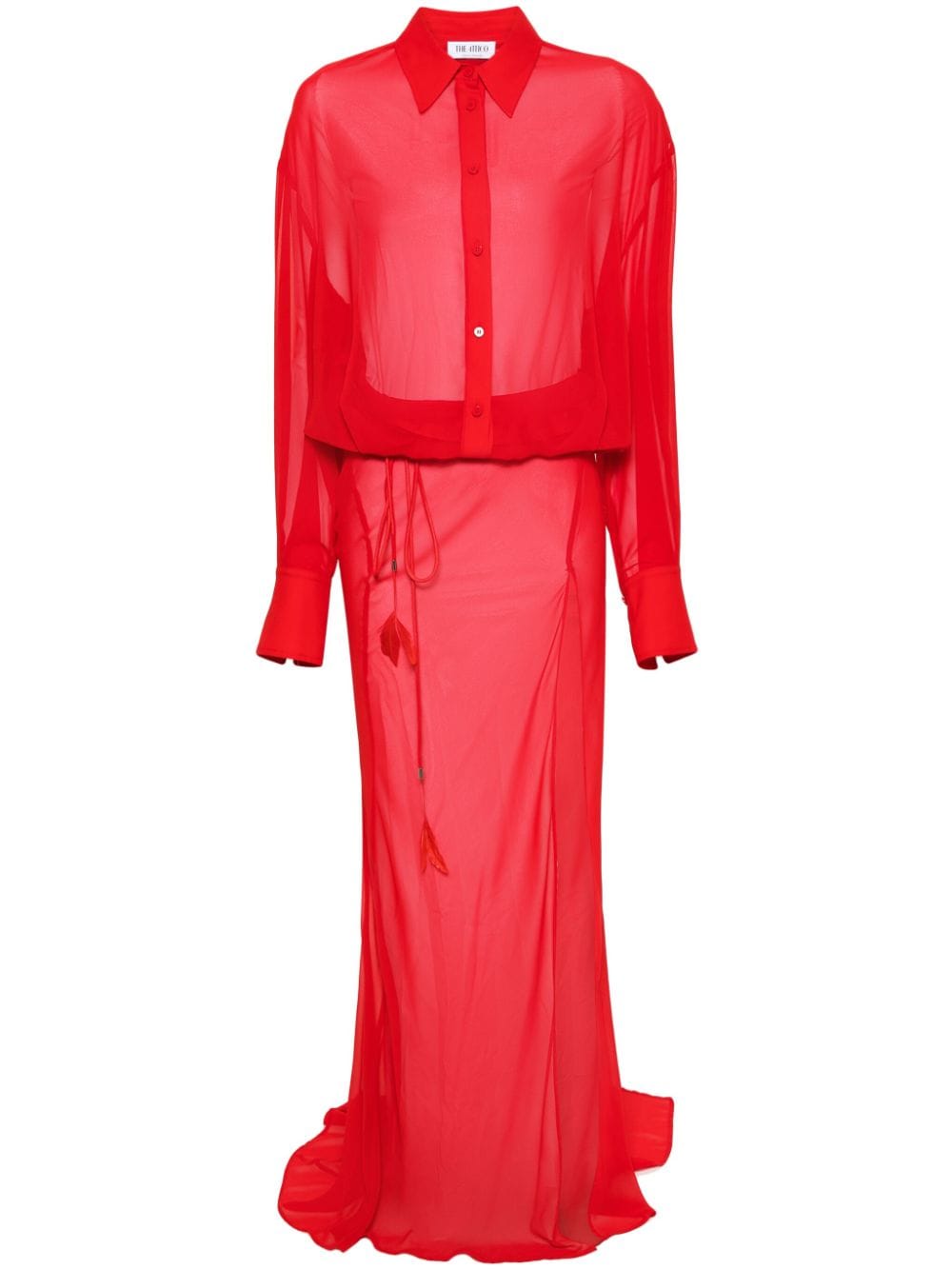 The Attico semi-sheer maxi dress - Red von The Attico