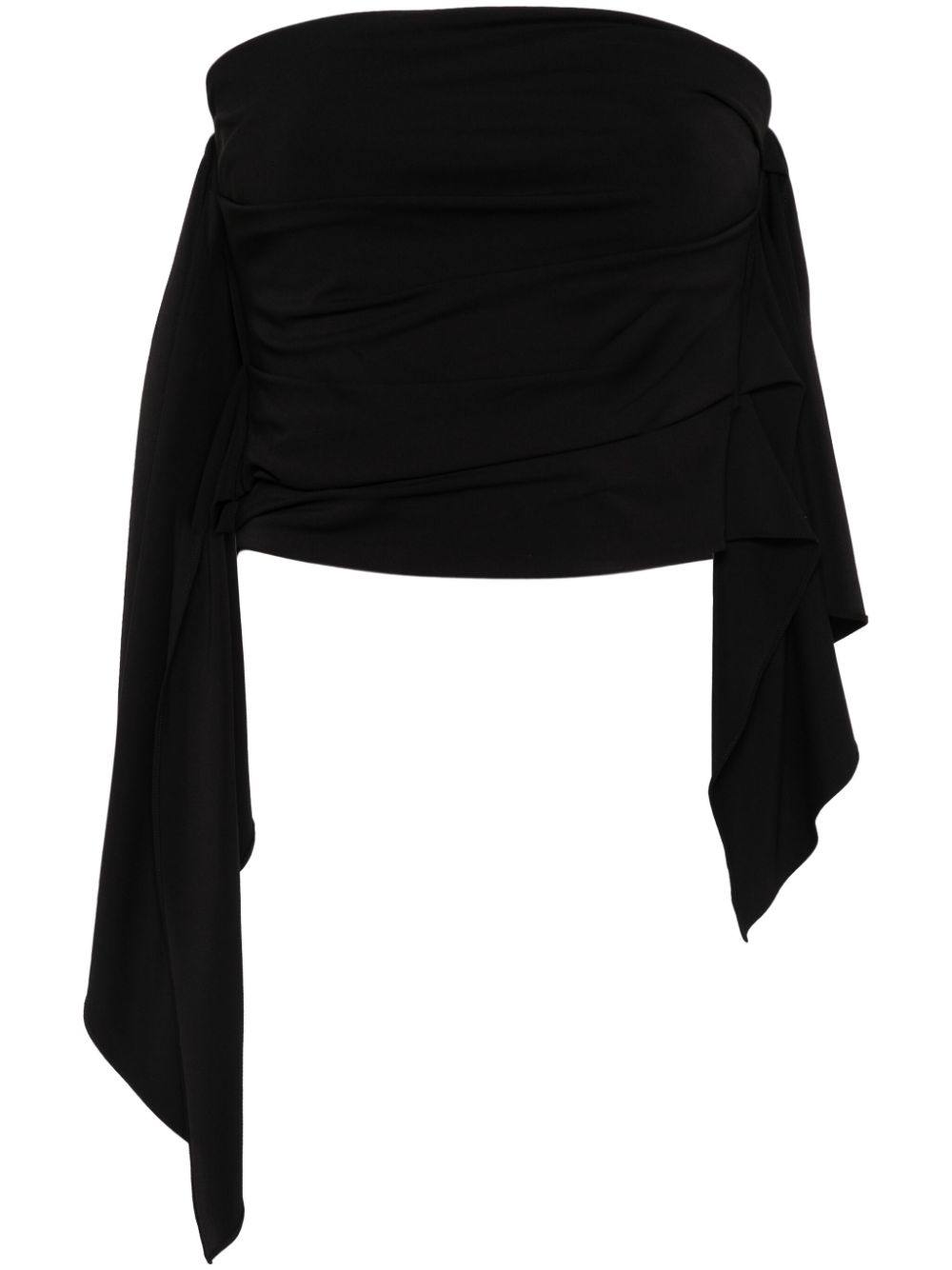 The Attico strapless draped crop top - Black von The Attico