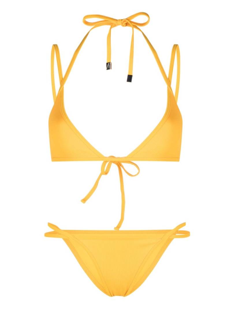 The Attico strappy triangle bikini set - Yellow von The Attico