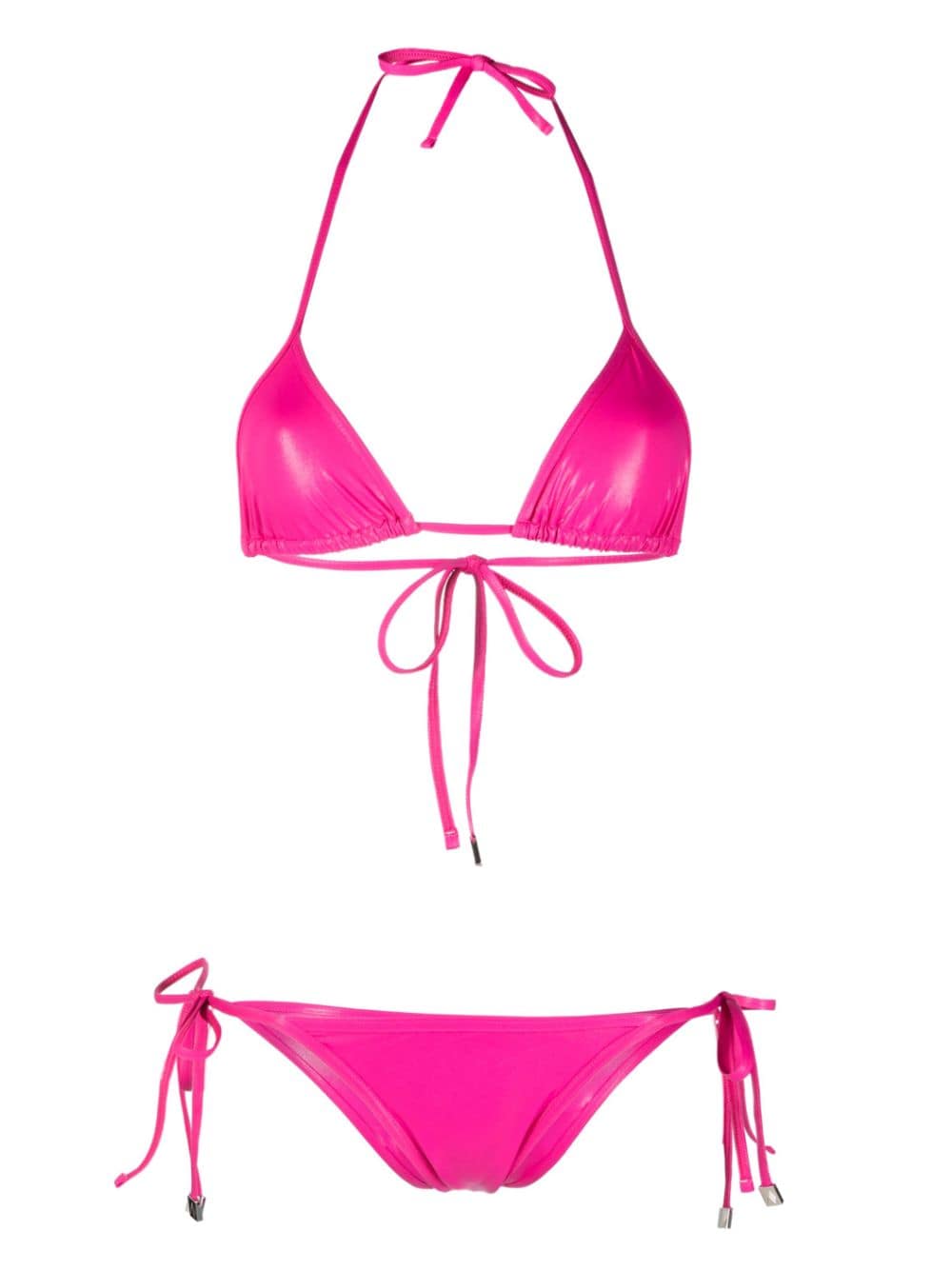 The Attico triangle cup side-tie bikini - Pink von The Attico