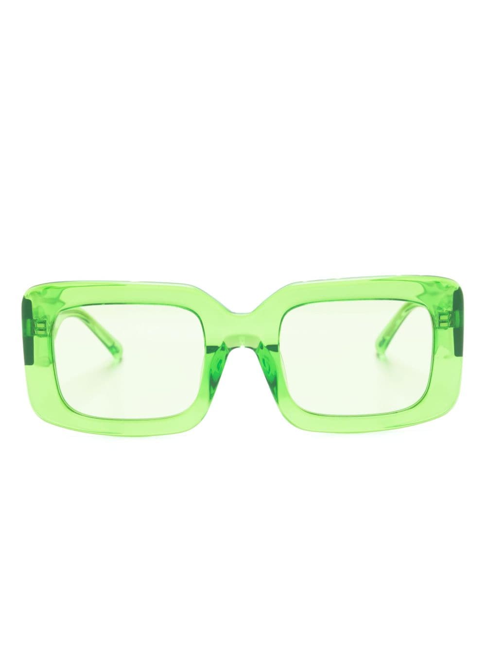 Linda Farrow x The Attico Jorja rectangular sunglasses - Green von Linda Farrow