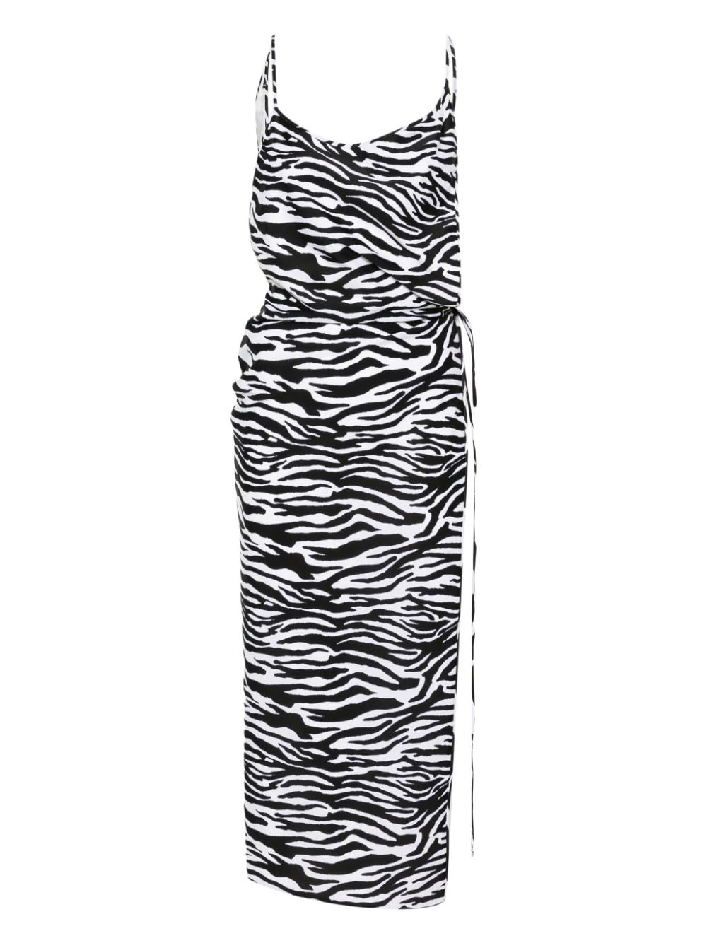 The Attico zebra-print beach dress - Black von The Attico