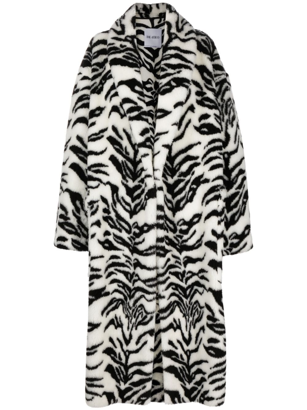 The Attico zebra-print faux-fur coat - Black von The Attico