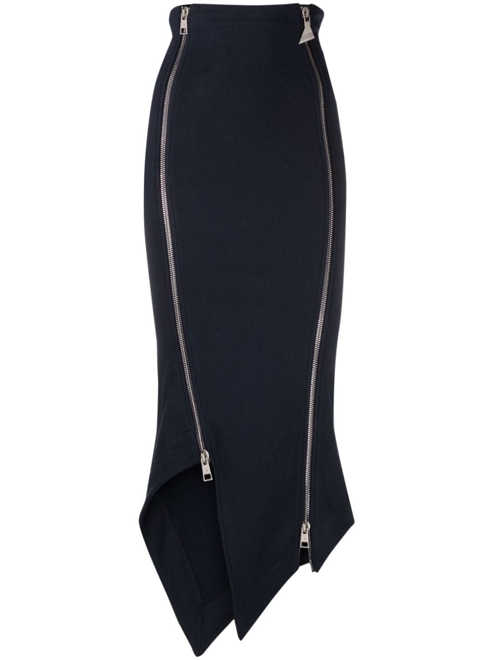The Attico zip-embellished asymmetric skirt - Blue von The Attico