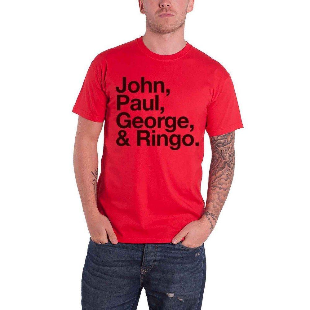 John Paul George & Ringo Tshirt Damen Rot Bunt L von The Beatles