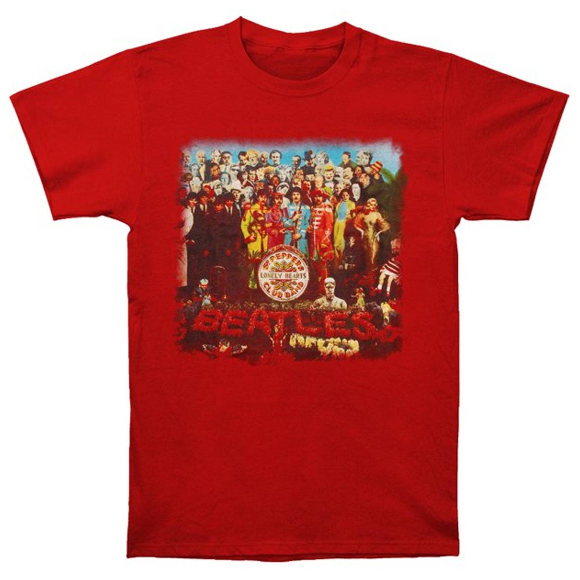 Sgt Pepper Tshirt Damen Rot Bunt S von The Beatles