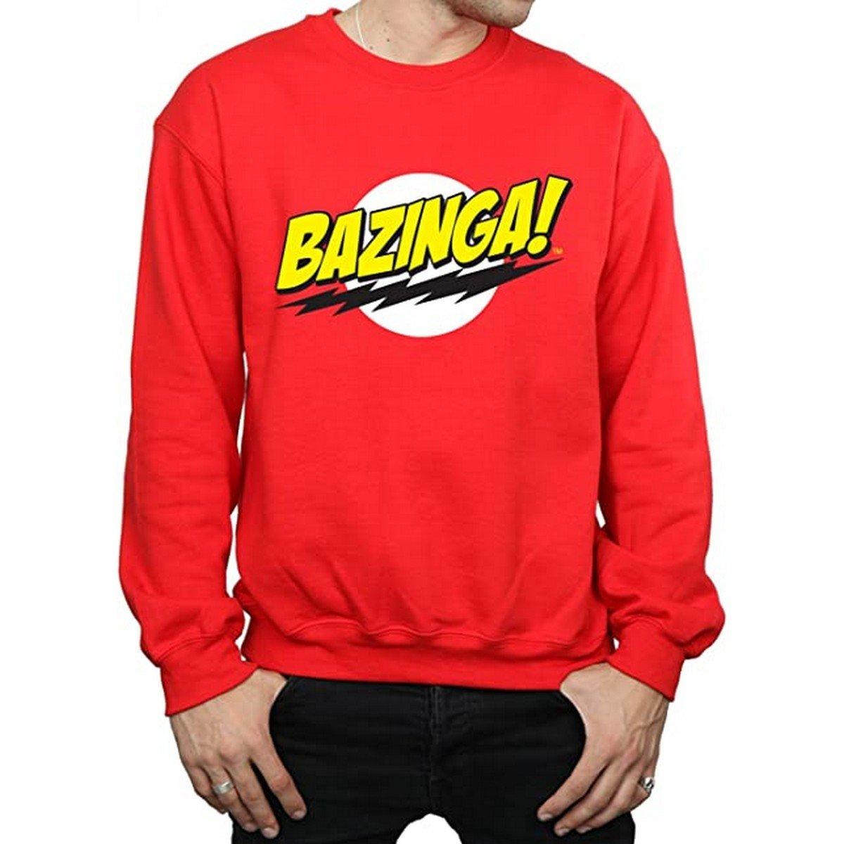 Bazinga Sweatshirt Herren Rot Bunt L von The Big Bang Theory