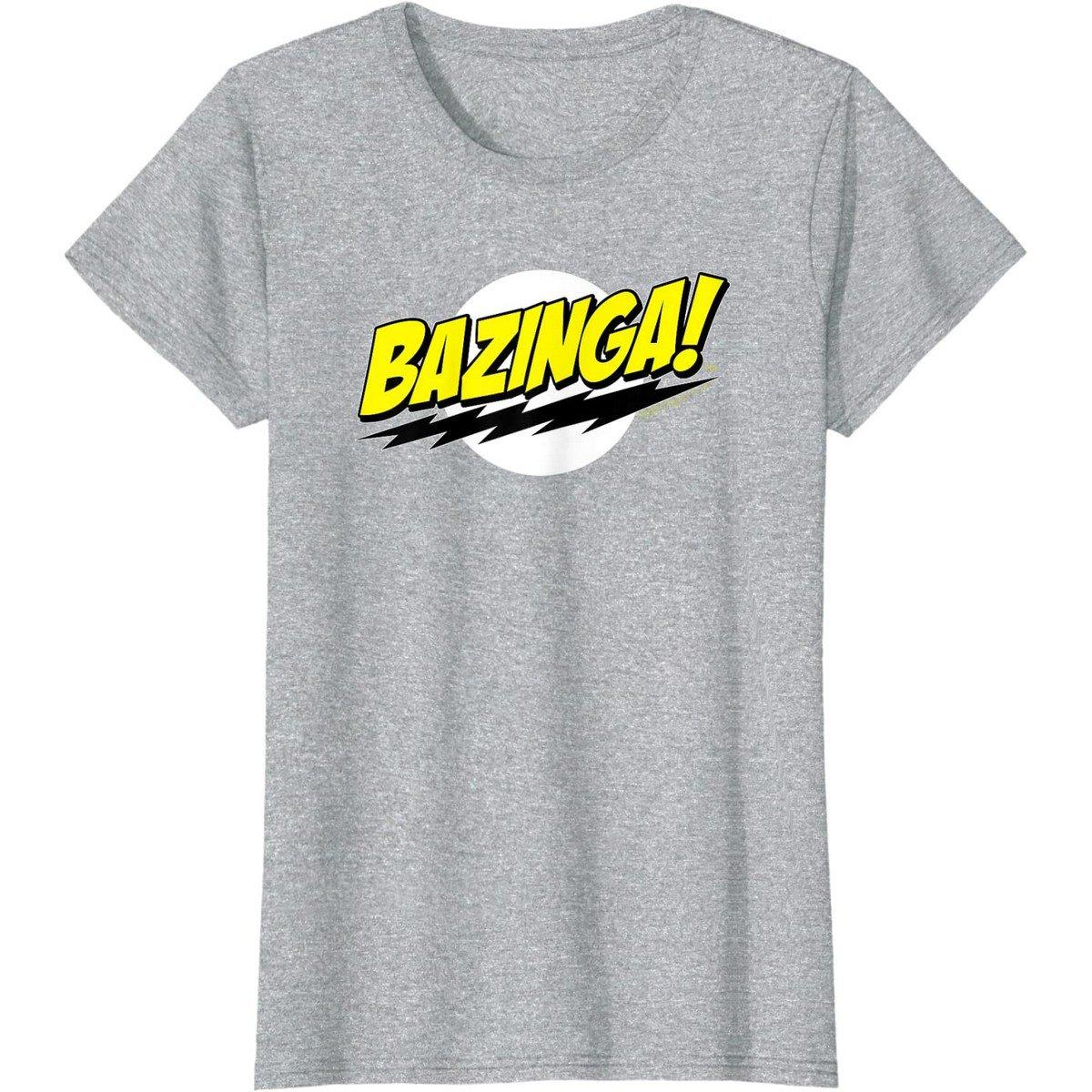 Bazinga Tshirt Damen Grau S von The Big Bang Theory