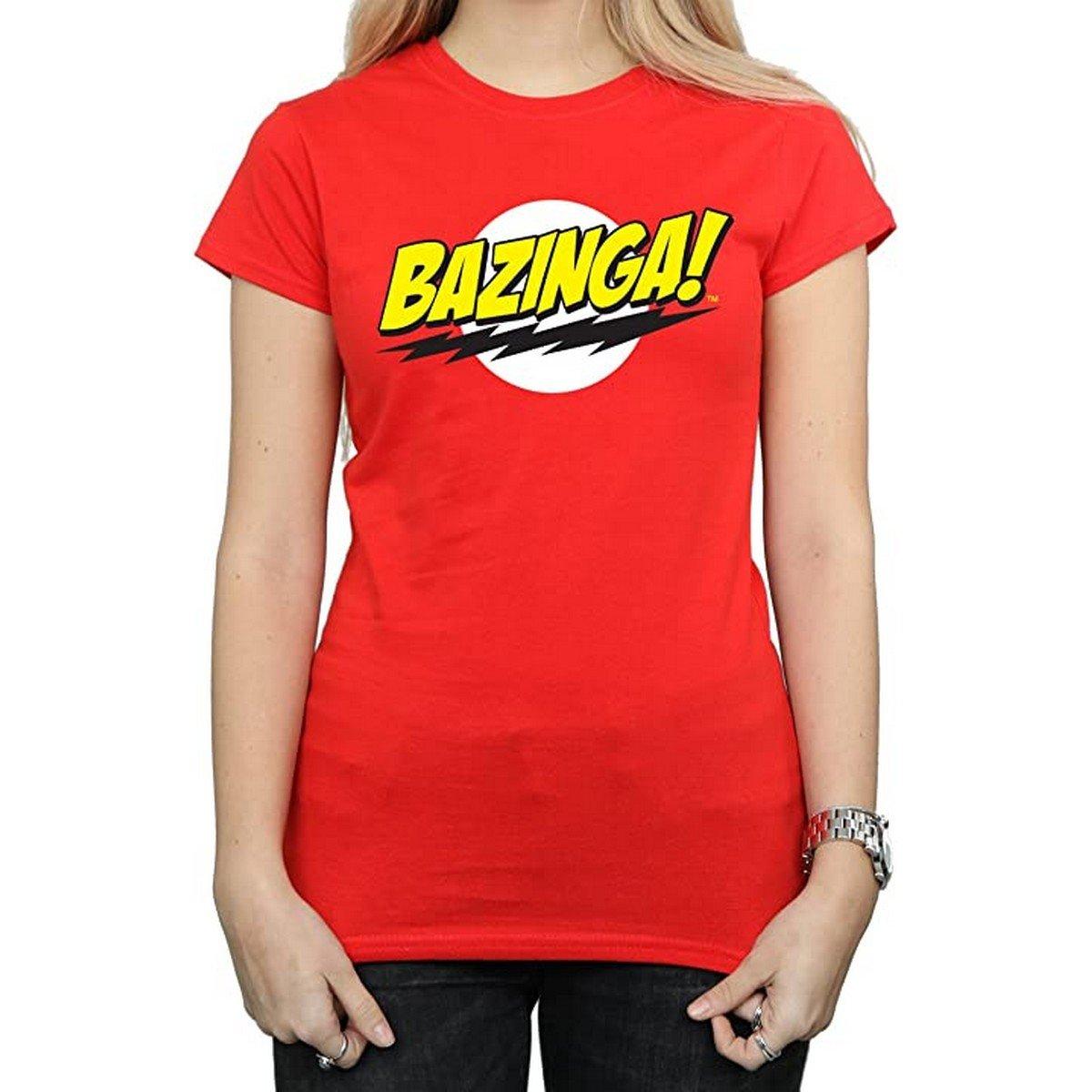 Bazinga Tshirt Damen Rot Bunt M von The Big Bang Theory