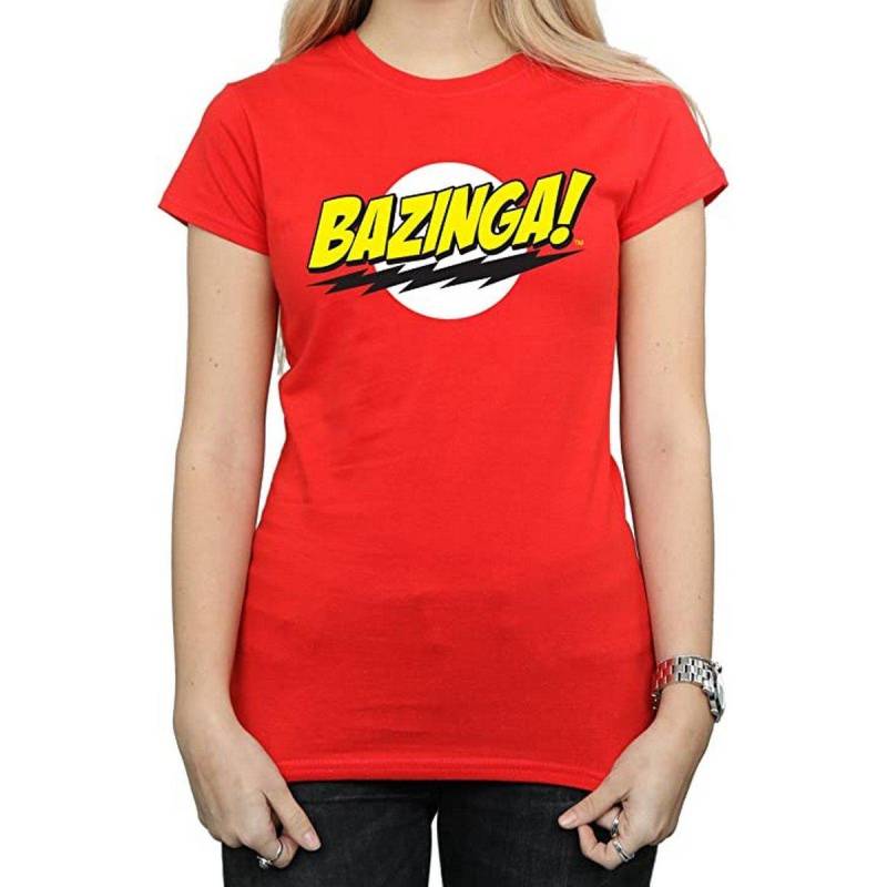 Bazinga Tshirt Damen Rot Bunt S von The Big Bang Theory