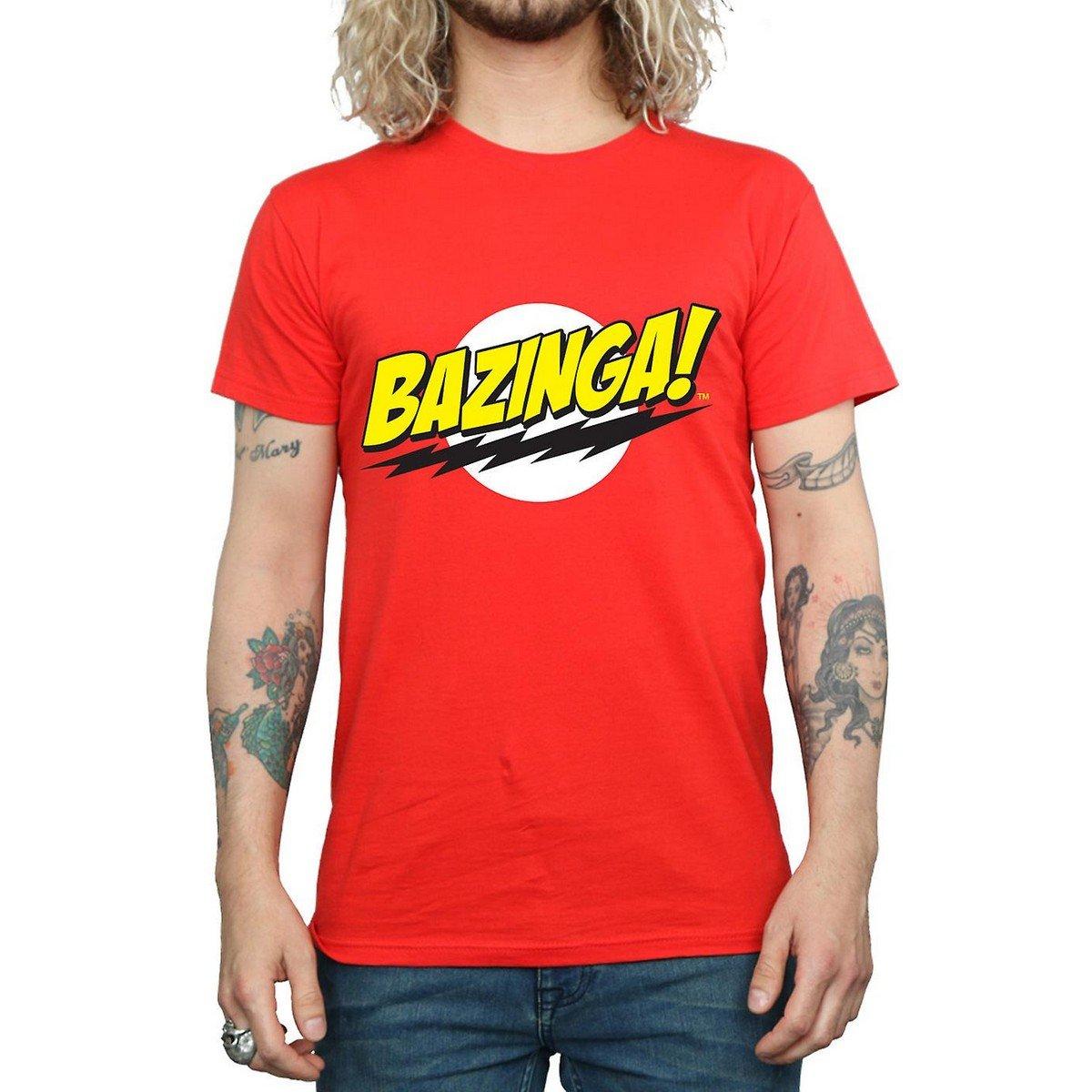 Bazinga Tshirt Herren Rot Bunt M von The Big Bang Theory