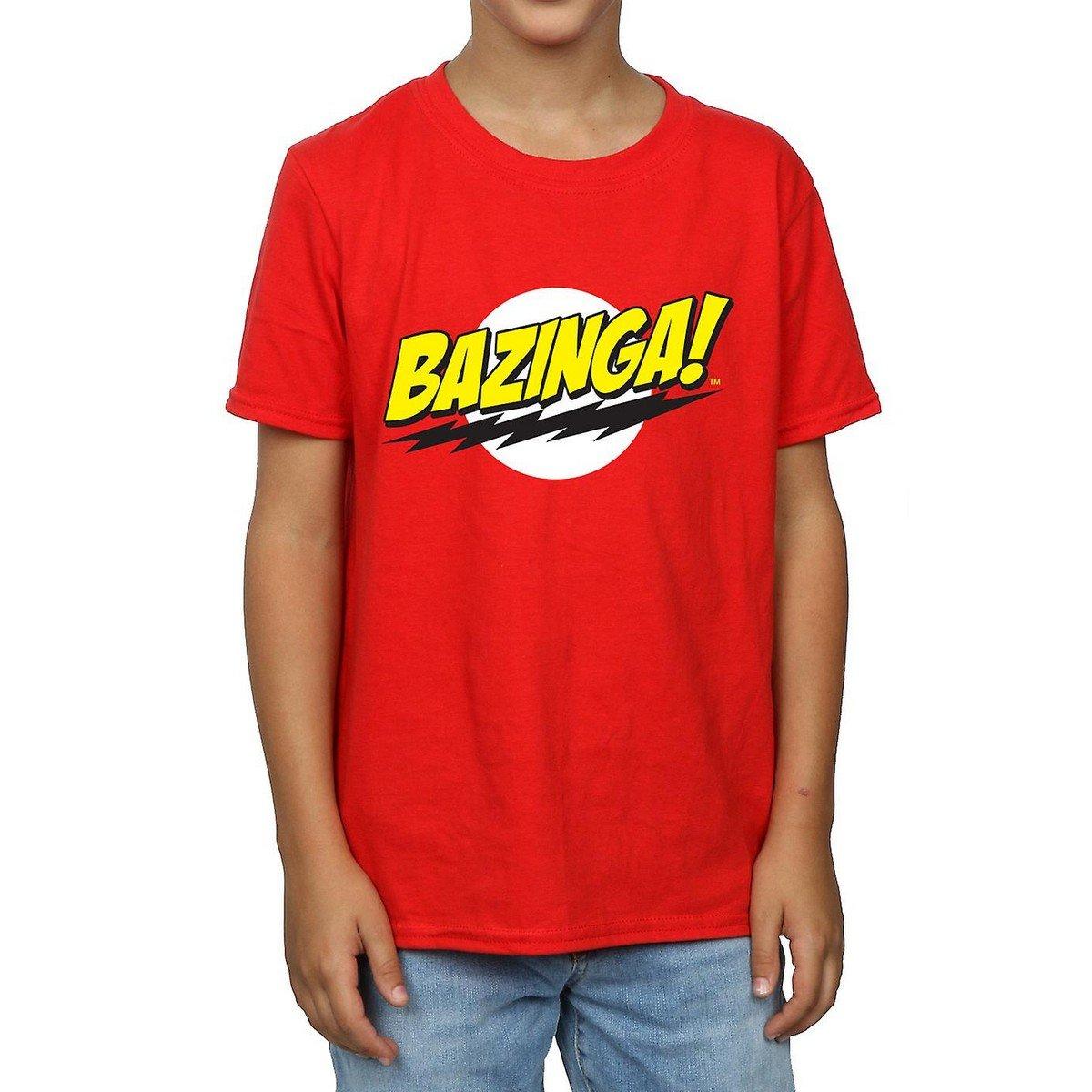 Bazinga Tshirt Jungen Rot Bunt 128 von The Big Bang Theory