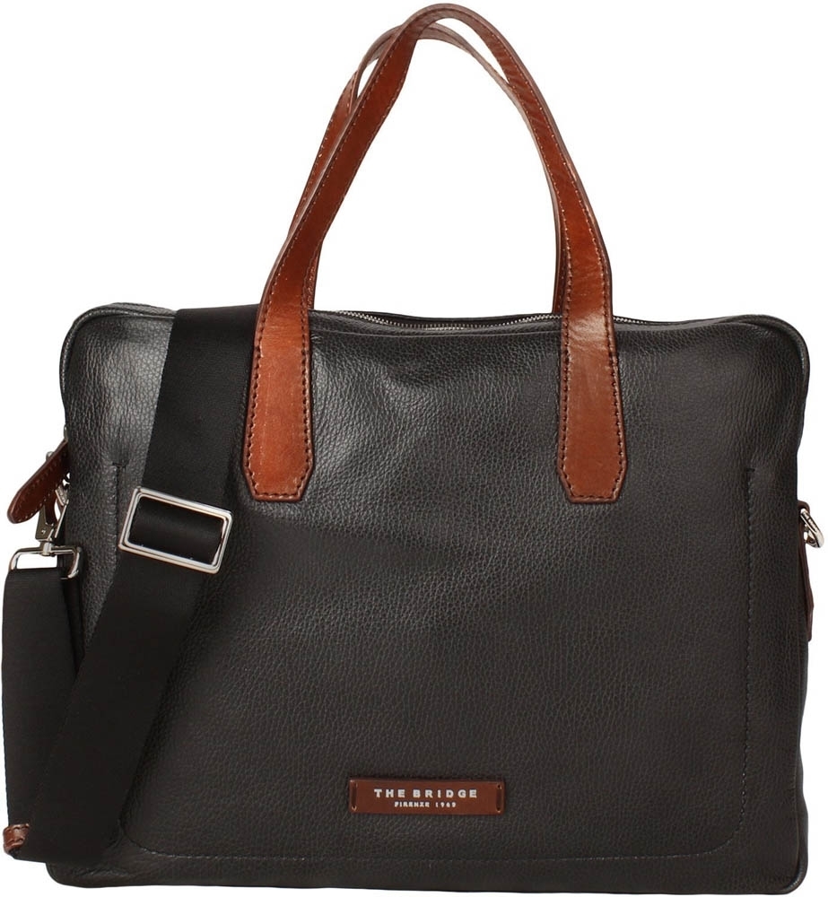 Plume Mix Uomo - 40cm Laptop/Aktentasche in Nero/Marrone von The Bridge