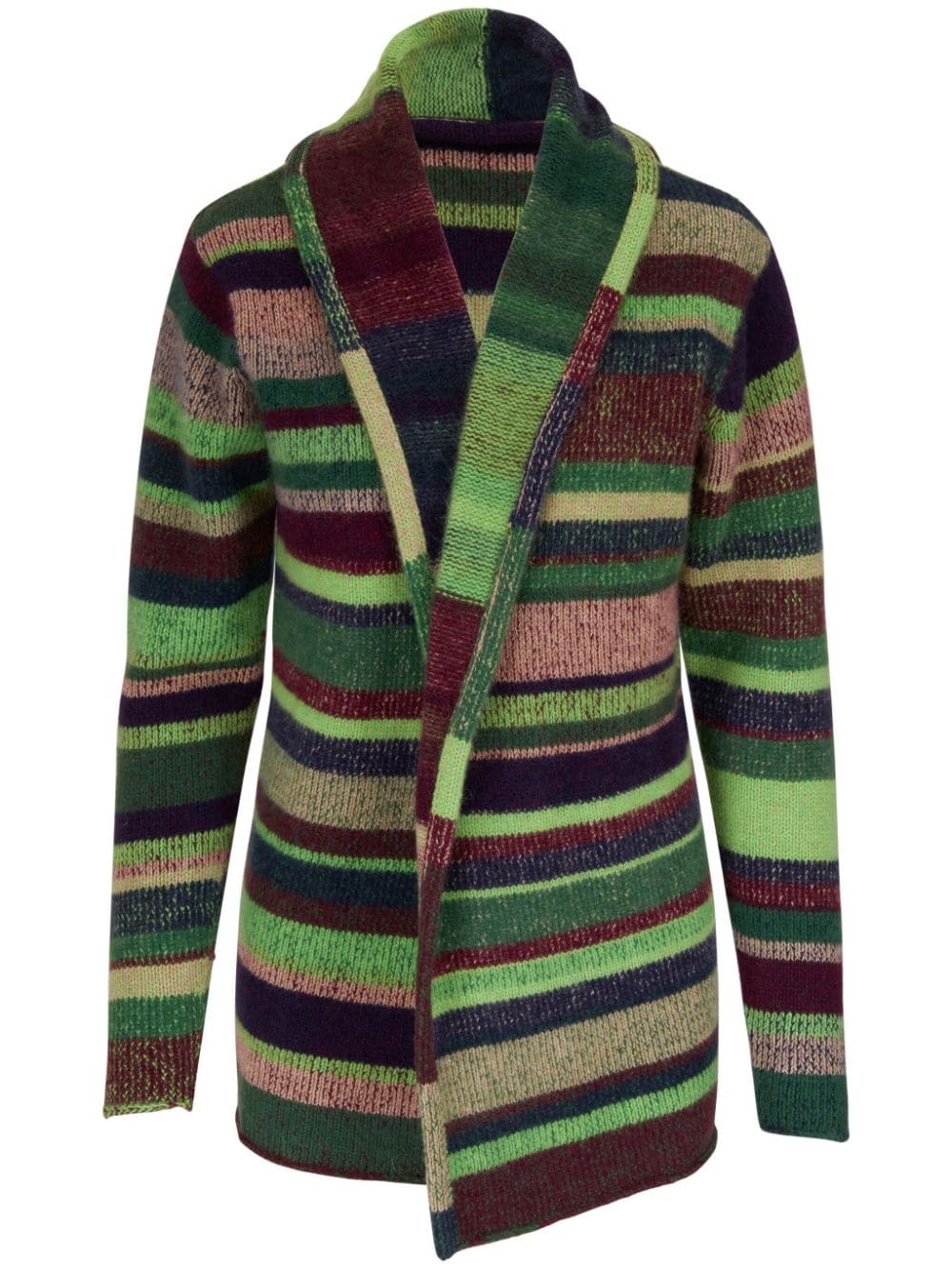 The Elder Statesman Stripe Italy cashmere cardigan - Green von The Elder Statesman
