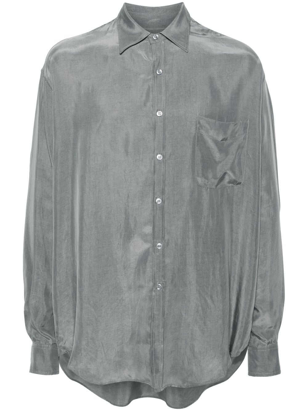 The Frankie Shop Leland button-up satin shirt - Grey von The Frankie Shop