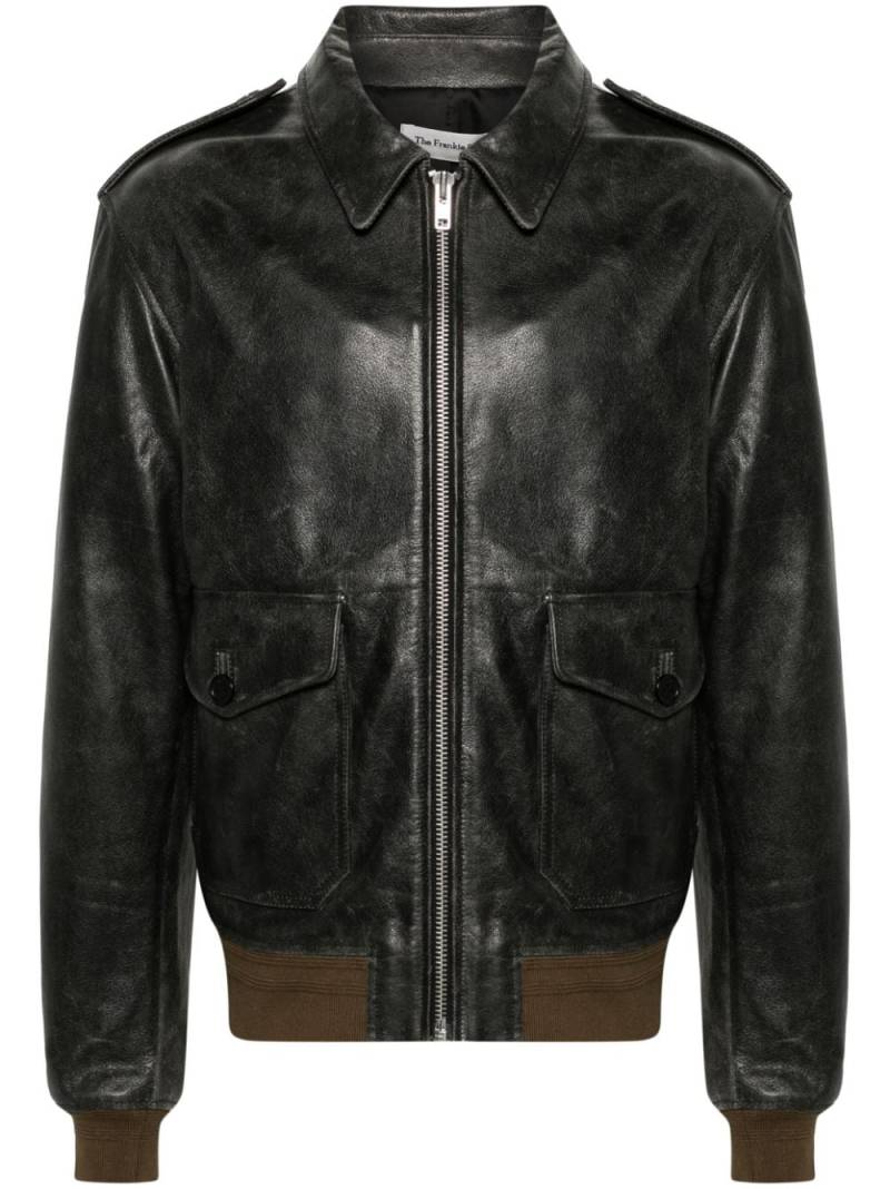The Frankie Shop Wyatt leather bomber jacket - Black von The Frankie Shop