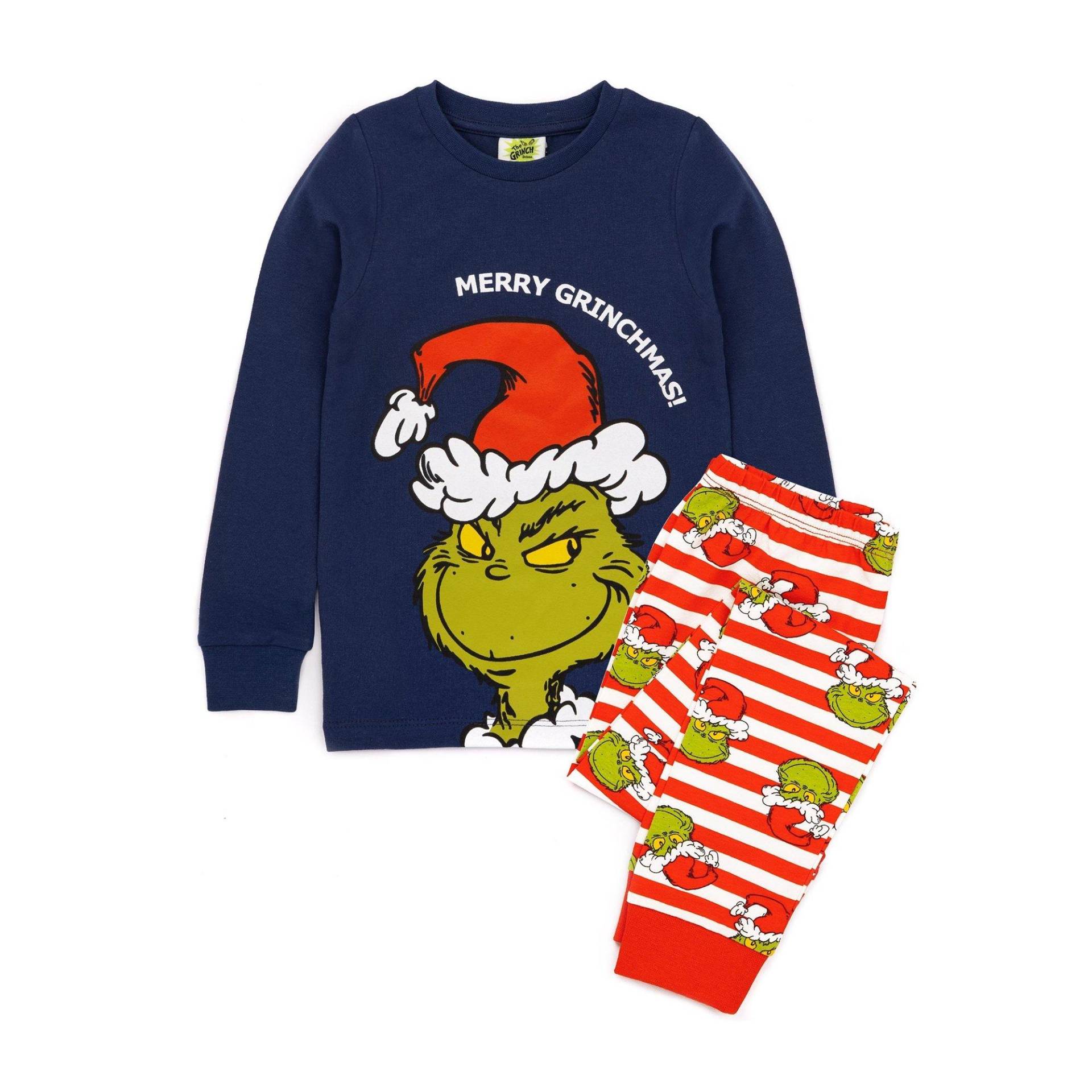 Schlafanzug Weihnachtliches Design Langärmlig Jungen Marine 98 von The Grinch