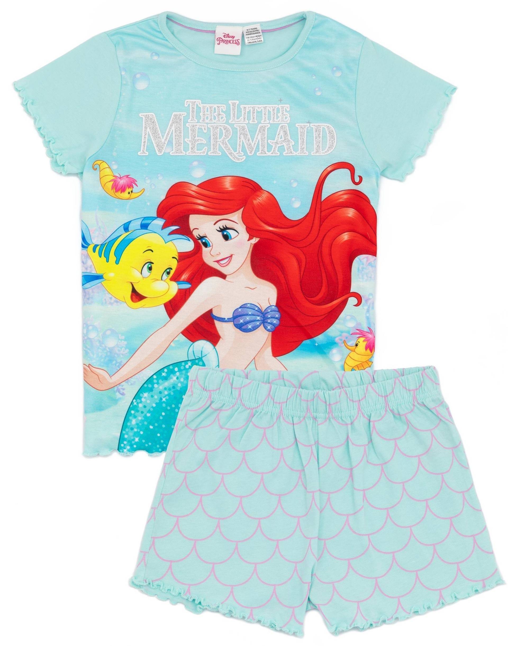 Schlafanzug Mit Shorts Mädchen Blau 104 von The Little Mermaid