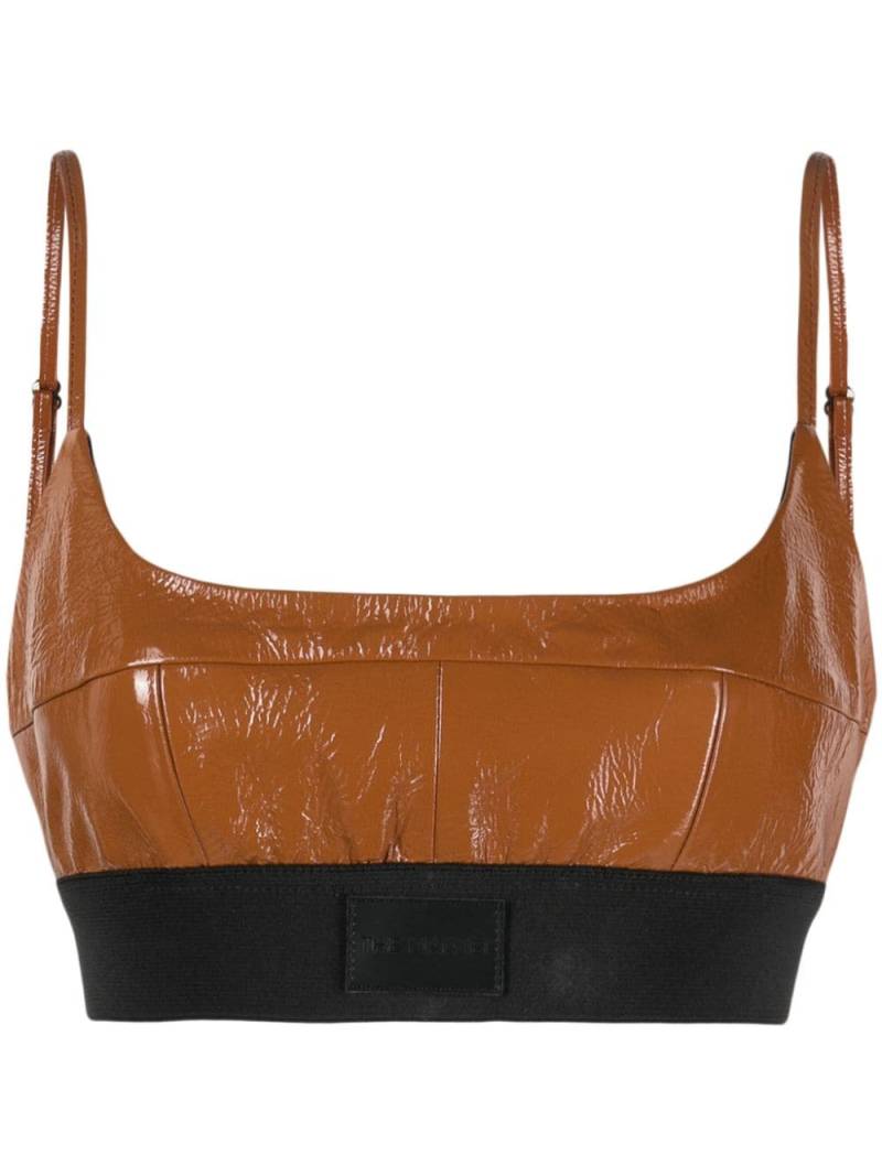 The Mannei Catalina cropped leather top - Brown von The Mannei